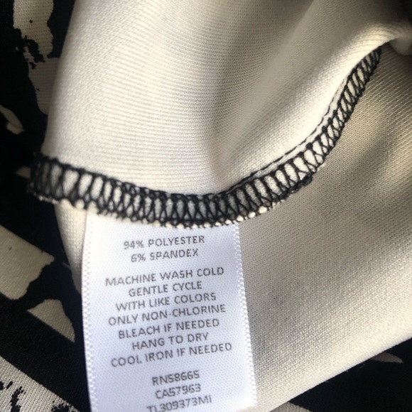 LEITH Nordstrom Black and white geometric print striped pencil skirt - Picture 4 of 8